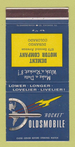 Matchbook Cover - Oldsmobile Rocket Dement Motors Durango Colorado 30 Strike