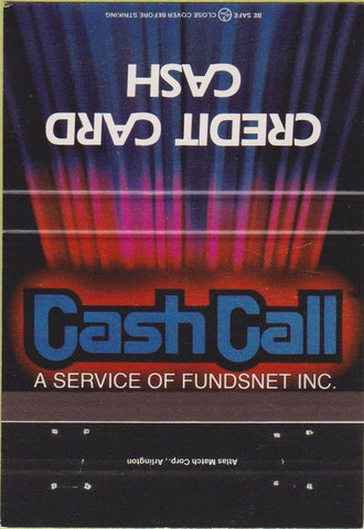 Matchbook Cover - Cash Call Credit Card 40 Strike