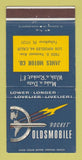 Matchbook Cover - Oldsmobile Rocket James Motors Los Angeles CA 30 Strike