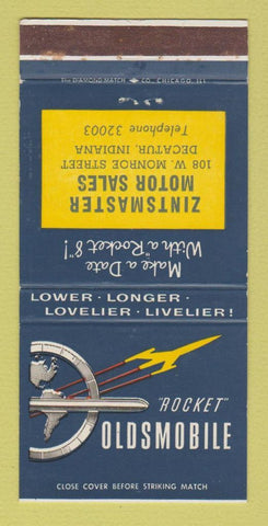 Matchbook Cover - Oldsmobile Rocket Zintsmaster Decatur IN 30 Strike