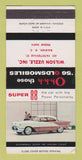 Matchbook Cover - 1956 Oldsmobile Wilson Uzzle Raleigh NCWEAR 30 Strike