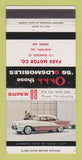Matchbook Cover - 1956 Oldsmobile Park Motors Madison GAWEAR 30 Strike