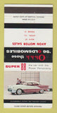 Matchbook Cover - 1956 Oldsmobile Avon ILWEAR 30 Strike