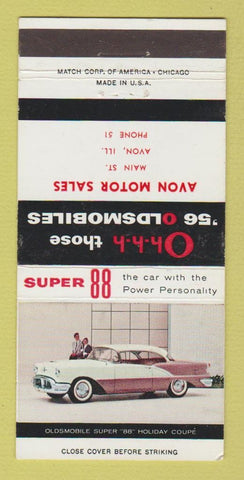 Matchbook Cover - 1956 Oldsmobile Avon ILWEAR 30 Strike