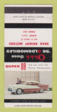 Matchbook Cover - 1956 Oldsmobile Dean Knight Bishop CAWEAR 30 Strike