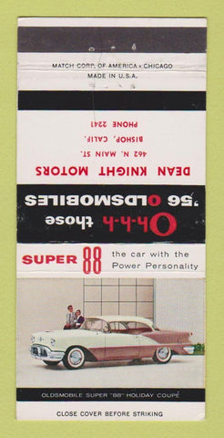 Matchbook Cover - 1956 Oldsmobile Dean Knight Bishop CAWEAR 30 Strike
