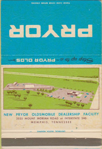 Matchbook Cover - Pryor Oldsmobile Dealership Memphis TN 40 Strike