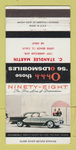 Matchbook Cover - 1956 Oldsmobile C Standlee Martin Long Beach CA 30 Strike