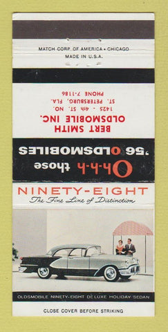 Matchbook Cover - 1956 Oldsmobile Bert Smith ST Petersburg FL 30 Strike