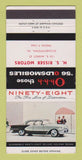 Matchbook Cover - 1956 Oldsmobile HS Risser Elizabethtown PA 30 Strike