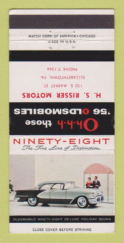 Matchbook Cover - 1956 Oldsmobile HS Risser Elizabethtown PA 30 Strike