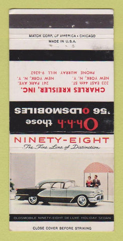 Matchbook Cover - 1956 Oldsmobile Charles Kreisler New York City 30 Strike