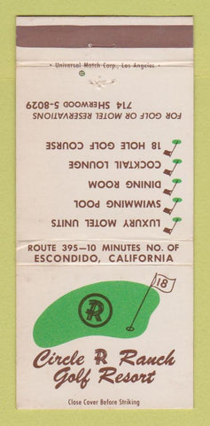 Matchbook Cover - Circle R Ranch Escondido CA 30 Strike