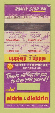 Matchbook Cover - Aldrin Dieldrin Shell Chemical Denver WEAR 21 Strike Feature
