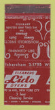 Matchbook Cover - Lido Cleaners Dyers New York City MISCUT 30 Stick