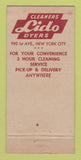 Matchbook Cover - Lido Cleaners Dyers New York City MISCUT 30 Stick