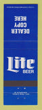 Matchbook Cover - Miller Lite Beer