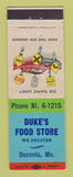 Matchbook Cover - Duke's Food Store Osceola MO