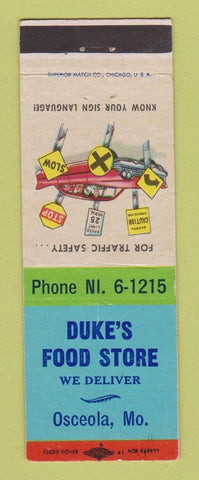 Matchbook Cover - Duke's Food Store Osceola MO
