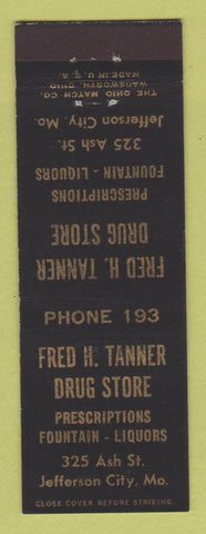 Matchbook Cover - Fred Tanner Drug Store Jefferson City MO