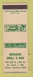 Matchbook Cover - Missouri Bar Grill St Louis MO