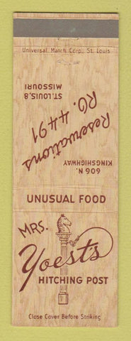 Matchbook Cover - Mrs Yoest's Hitching Post St Louis MO