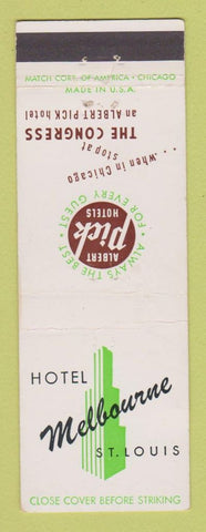 Matchbook Cover - Hotel Melbourne St Louis MO