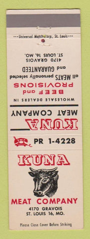 Matchbook Cover - Kuna Meat Company St Louis MO