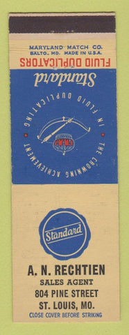 Matchbook Cover - Standard Fluid Duplicators St Louis MO AN Rechtien