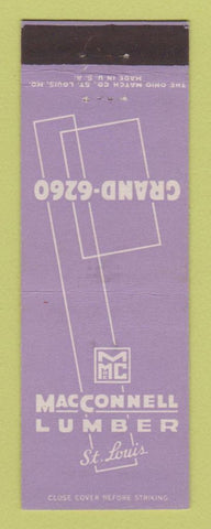 Matchbook Cover - MacConnell Lumber St Louis MO
