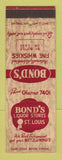 Matchbook Cover - Bond's Liquor Store St Louis MO