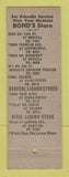 Matchbook Cover - Bond's Liquor Store St Louis MO