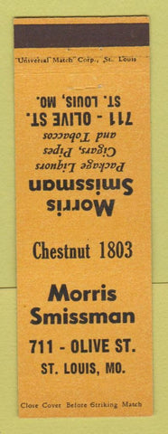 Matchbook Cover - Morris Smissman Liquor Store Tobacco St Louis MO