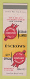 Matchbook Cover - Title Insurance Corporation St Louis MO