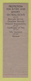 Matchbook Cover - Title Insurance Corporation St Louis MO