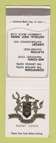 Matchbook Cover - Mayfair Lenox Hotel St Louis MO