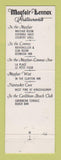 Matchbook Cover - Mayfair Lenox Hotel St Louis MO