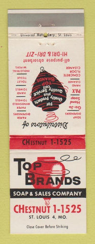 Matchbook Cover - Top Brands Soap Sales St Louis MO