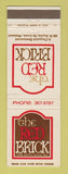 Matchbook Cover - The Red Brick Restaurant St Louis MO
