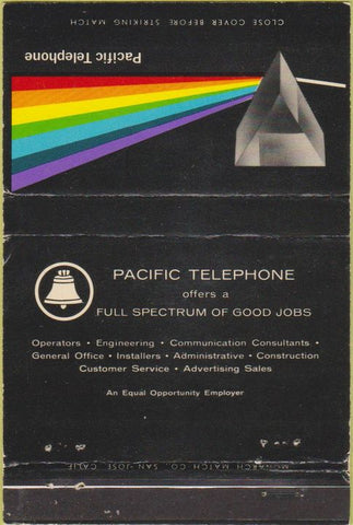 Matchbook Cover - Pacific Telephone San Francisco CA 40 Strike