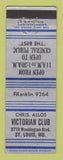Matchbook Cover - Chris Allos Victorian Club ST Louis MO