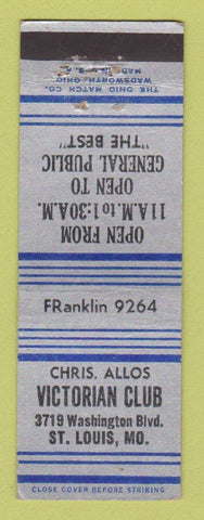 Matchbook Cover - Chris Allos Victorian Club ST Louis MO