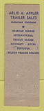 Matchbook Cover - Arlie Appler Trailer Sales St Louis MO