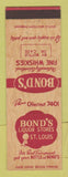 Matchbook Cover - Bond's Liquor Store St Louis MO