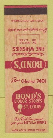 Matchbook Cover - Bond's Liquor Store St Louis MO