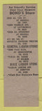 Matchbook Cover - Bond's Liquor Store St Louis MO