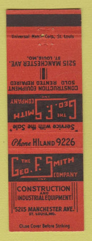 Matchbook Cover - Geo Smith Construction Equipment St Louis MO