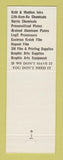 Matchbook Cover - Renda Litho Supply Kohl Madden Inks ST Louis MO