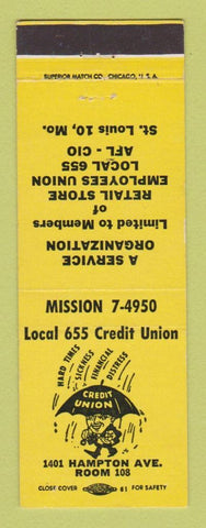 Matchbook Cover - Retail Store Employees Union Credit Union St Louis MO