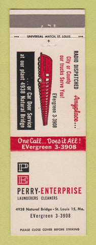 Matchbook Cover - Perry Enterprise Laundry St Louis MO